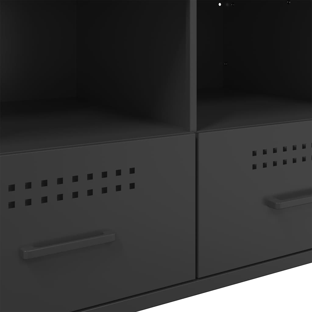 vidaXL 2 Piece TV Cabinet Set Black 68x39x50,5 cm Steel
