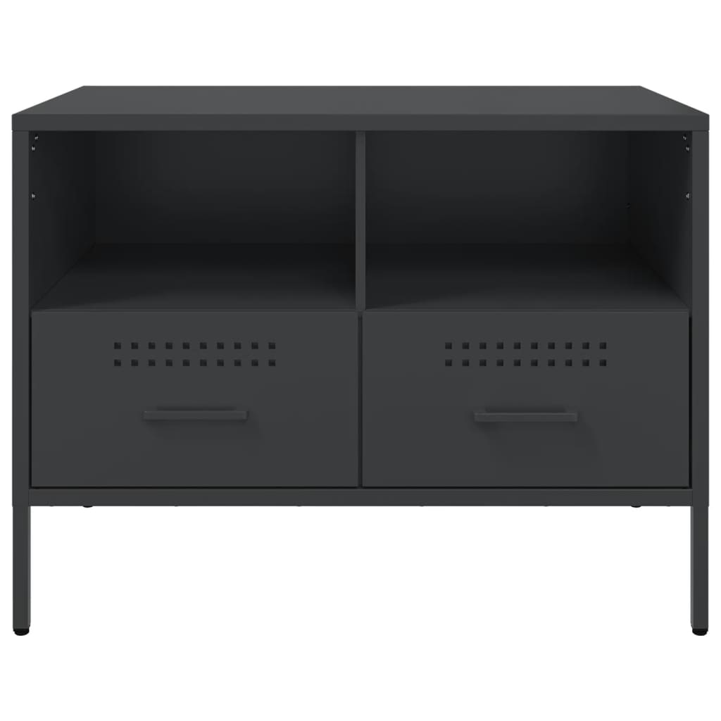 vidaXL TV Cabinets 2 pcs Black 68x39x50.5 cm Steel