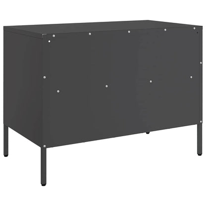 vidaXL TV Cabinets 2 pcs Black 68x39x50.5 cm Steel