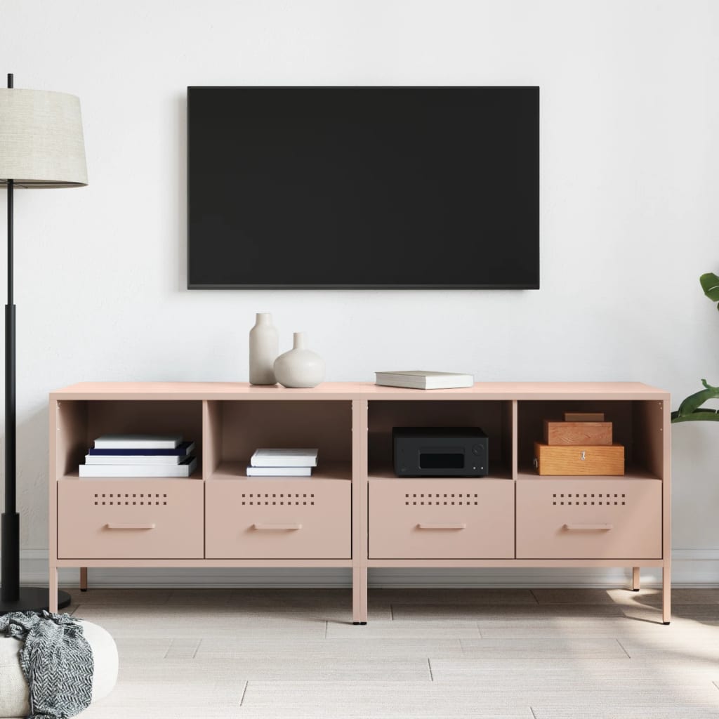 vidaXL TV Cabinets 2 pcs Pink 68x39x50.5 cm Steel