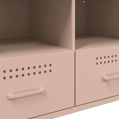 vidaXL 2 Piece TV Cabinet Set Pink 68x39x50,5 cm Steel