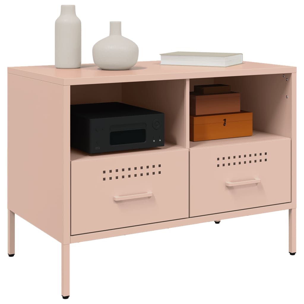 vidaXL TV Cabinets 2 pcs Pink 68x39x50.5 cm Steel