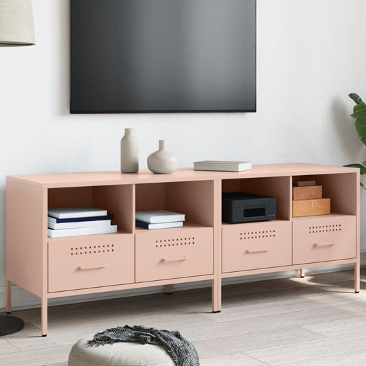 vidaXL 2 Piece TV Cabinet Set Pink 68x39x50,5 cm Steel