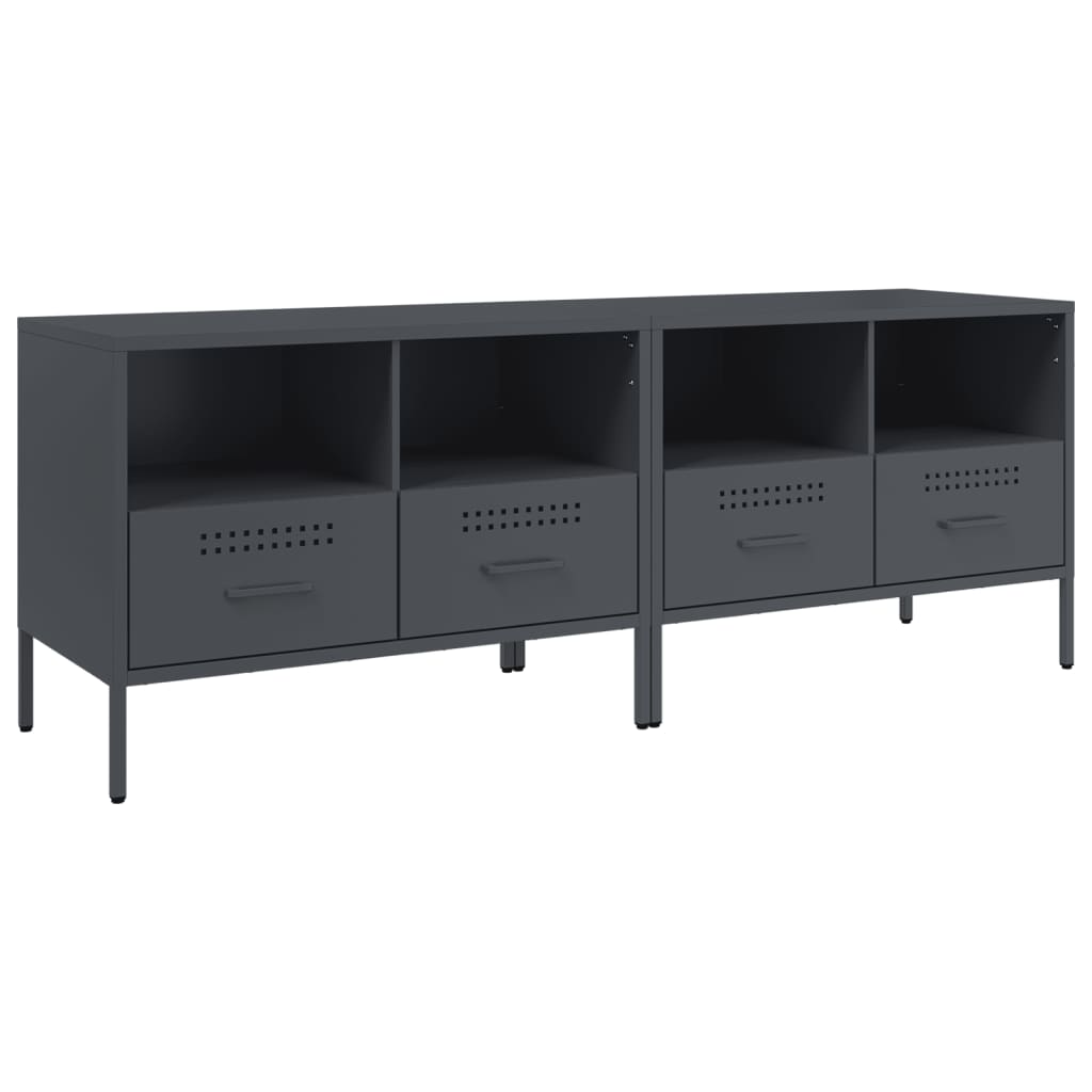vidaXL TV Cabinets 2 pcs Anthracite 68x39x50.5 cm Steel