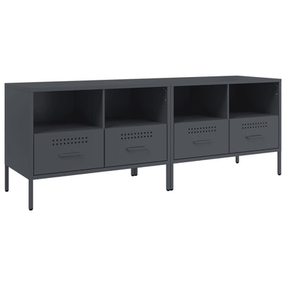 vidaXL TV Cabinets 2 pcs Anthracite 68x39x50.5 cm Steel