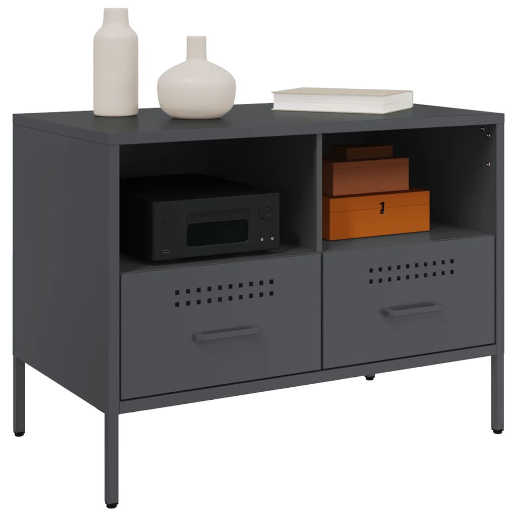 vidaXL TV Cabinets 2 pcs Anthracite 68x39x50.5 cm Steel