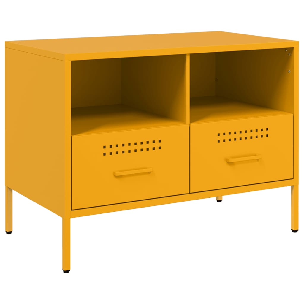 vidaXL TV Cabinet Mustard Yellow 68x39x50,5 cm Steel