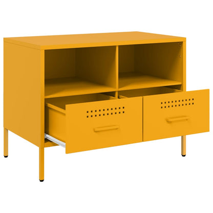 vidaXL TV Cabinet Mustard Yellow 68x39x50,5 cm Steel