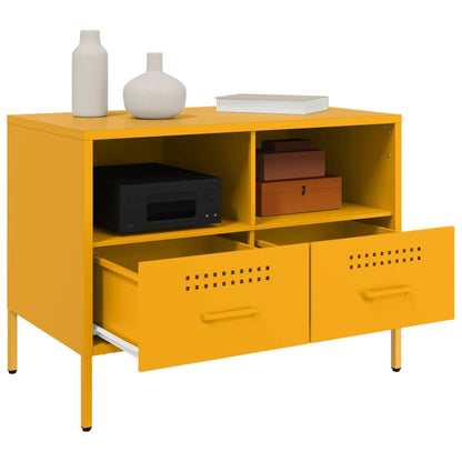 vidaXL TV Cabinets 2 pcs Mustard Yellow 68x39x50.5 cm Steel