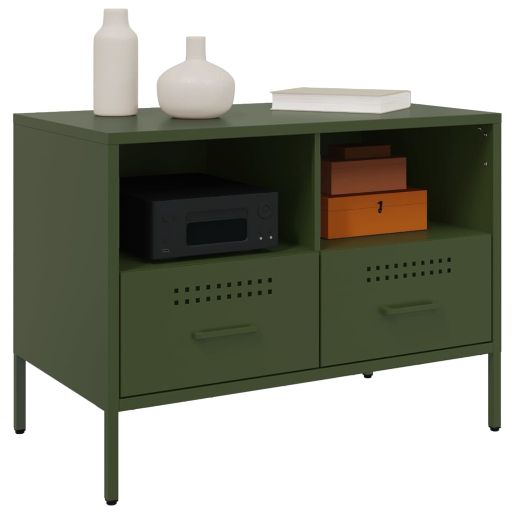 vidaXL TV Cabinet Olive Green 68x39x50,5 cm Steel