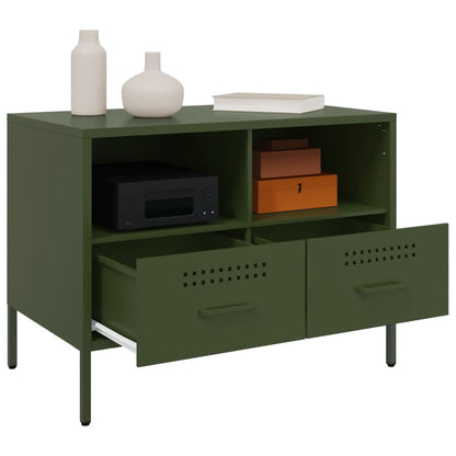 vidaXL TV Cabinet Olive Green 68x39x50,5 cm Steel