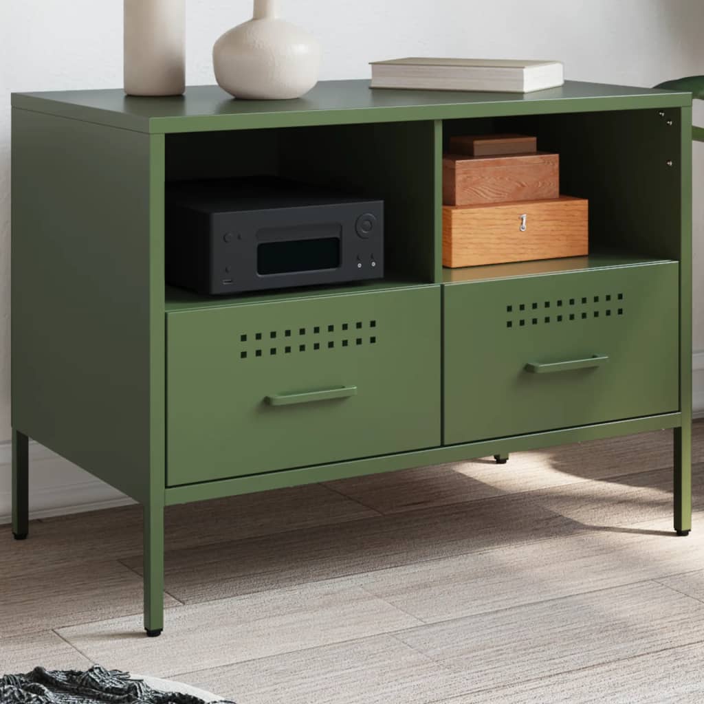 vidaXL TV Cabinet Olive Green 68x39x50,5 cm Steel