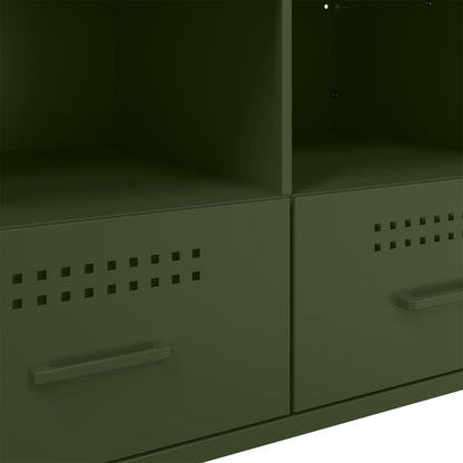 vidaXL 2 Piece TV Cabinet Set Olive Green 68x39x50,5 cm Steel