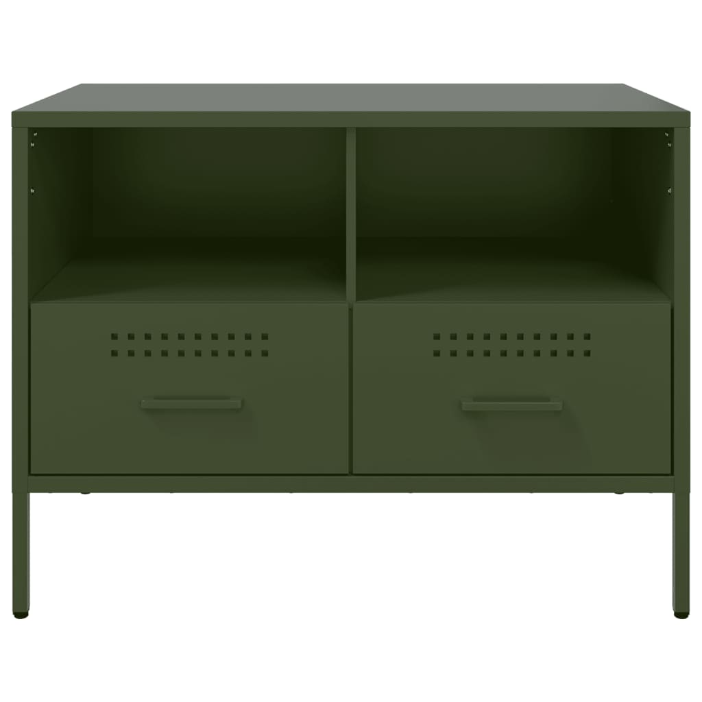vidaXL TV Cabinets 2 pcs Olive Green 68x39x50.5 cm Steel