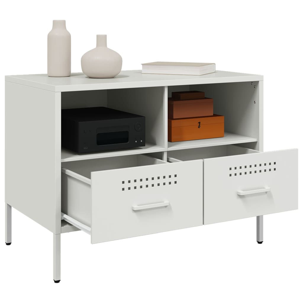 vidaXL TV Cabinet White 68x39x50.5 cm Steel