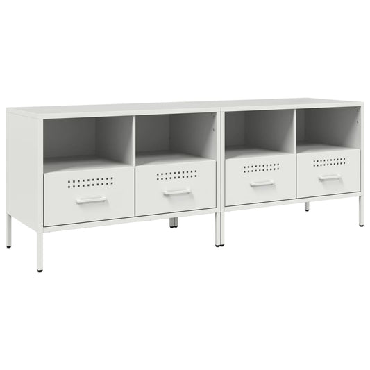 vidaXL 2 Piece TV Cabinet Set White 68x39x50,5 cm Steel