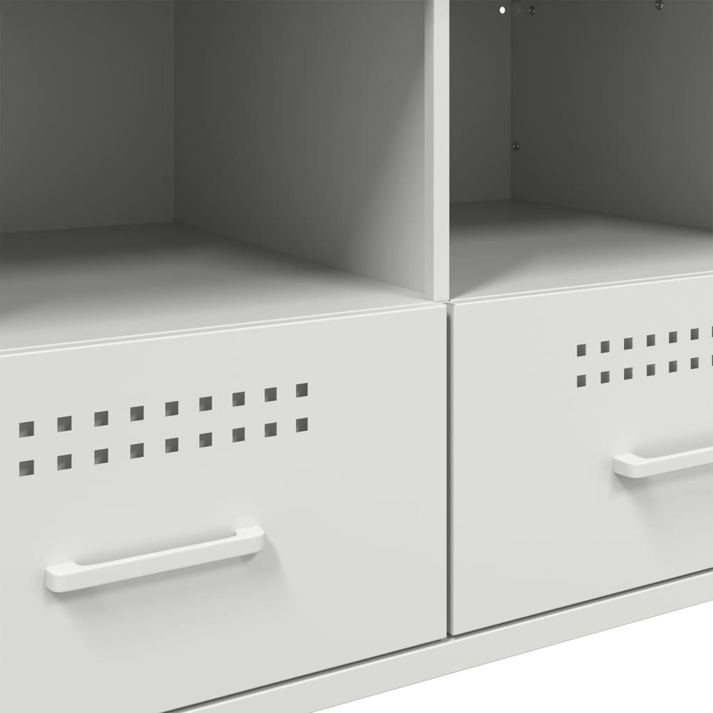 vidaXL 2 Piece TV Cabinet Set White 68x39x50,5 cm Steel