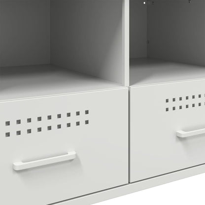 vidaXL 2 Piece TV Cabinet Set White 68x39x50,5 cm Steel