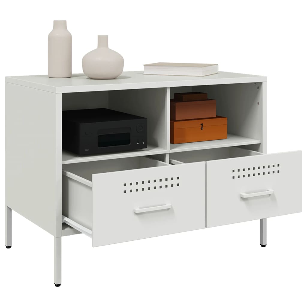 vidaXL TV Cabinets 2 pcs White 68x39x50.5 cm Steel