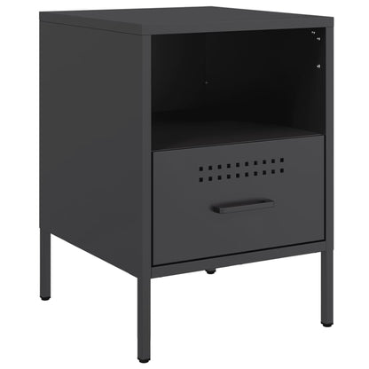 vidaXL Bedside Cabinets 2 pcs Black 36x39x50.5 cm Steel