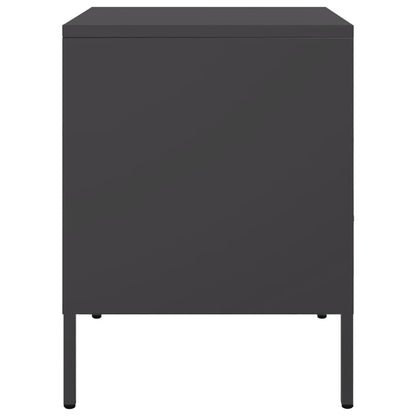 vidaXL Bedside Cabinets 2 pcs Black 36x39x50.5 cm Steel