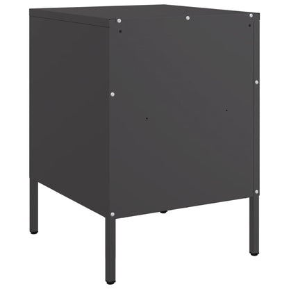 vidaXL Bedside Cabinets 2 pcs Black 36x39x50.5 cm Steel