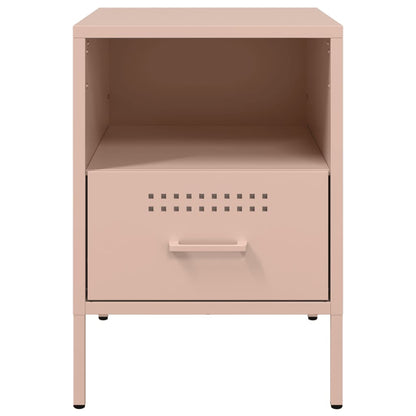 vidaXL Bedside Cabinets 2 pcs Pink 36x39x50.5 cm Steel