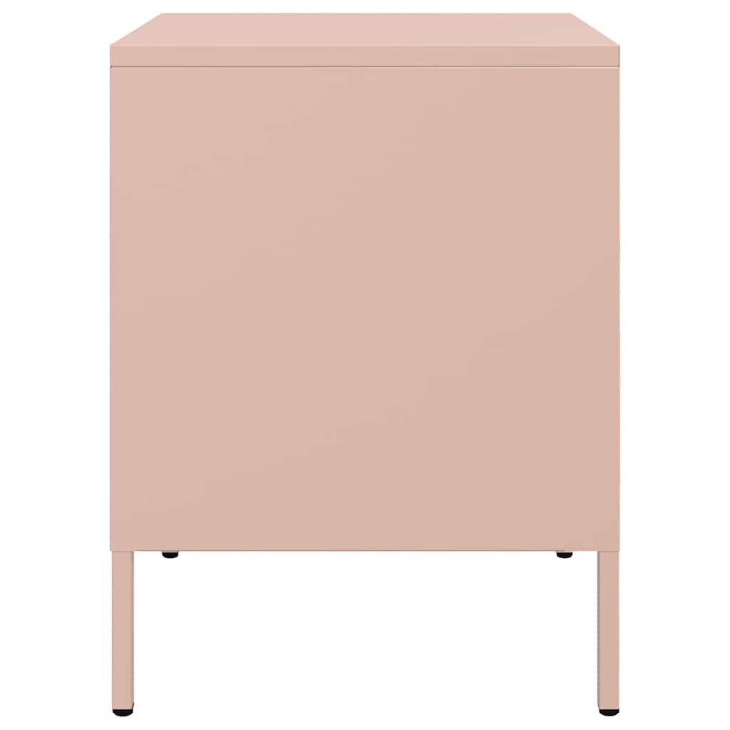 vidaXL Bedside Cabinets 2 pcs Pink 36x39x50.5 cm Steel