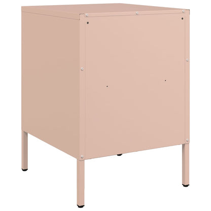 vidaXL Bedside Cabinets 2 pcs Pink 36x39x50.5 cm Steel