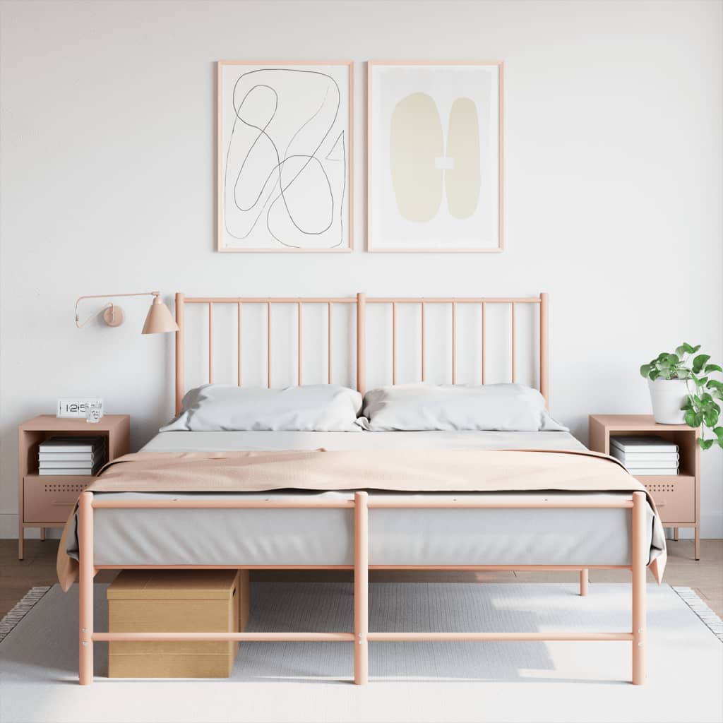 vidaXL Bedside Cabinets 2 pcs Pink 36x39x50.5 cm Steel