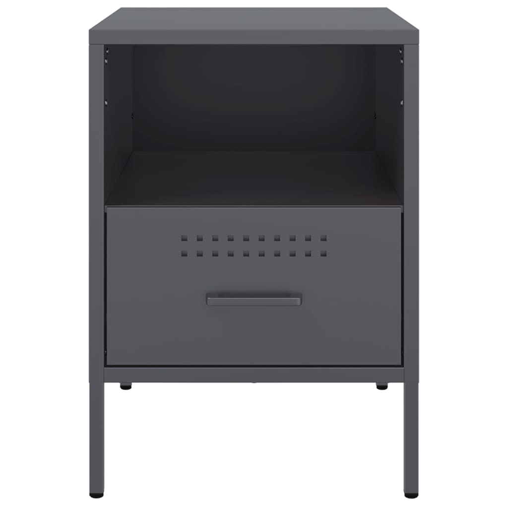 vidaXL Bedside Cabinets 2 pcs Anthracite 36x39x50.5 cm Steel