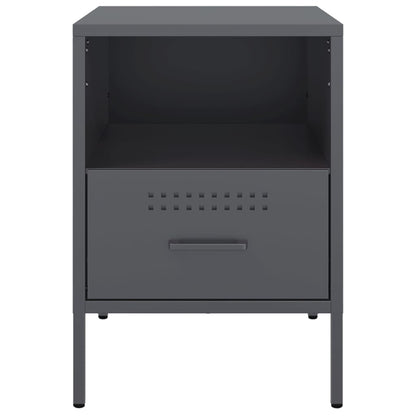 vidaXL Bedside Cabinets 2 pcs Anthracite 36x39x50.5 cm Steel