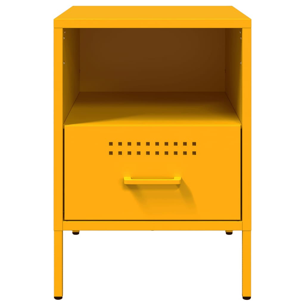 vidaXL Bedside Cabinets 2 pcs Mustard Yellow 36x39x50.5 cm Steel