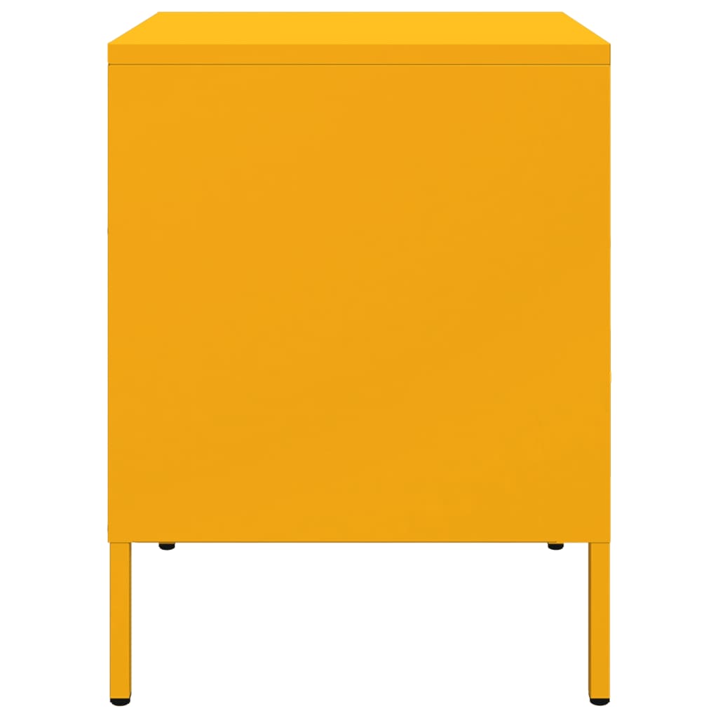 vidaXL Bedside Cabinets 2 pcs Mustard Yellow 36x39x50.5 cm Steel