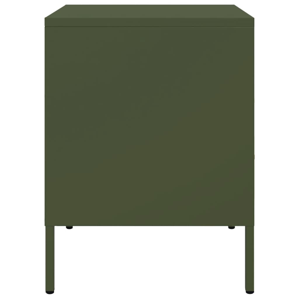 vidaXL Bedside Cabinets 2 pcs Olive Green 36x39x50.5 cm Steel