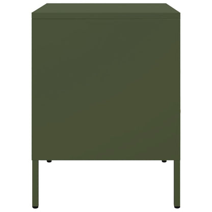 vidaXL Bedside Cabinets 2 pcs Olive Green 36x39x50.5 cm Steel