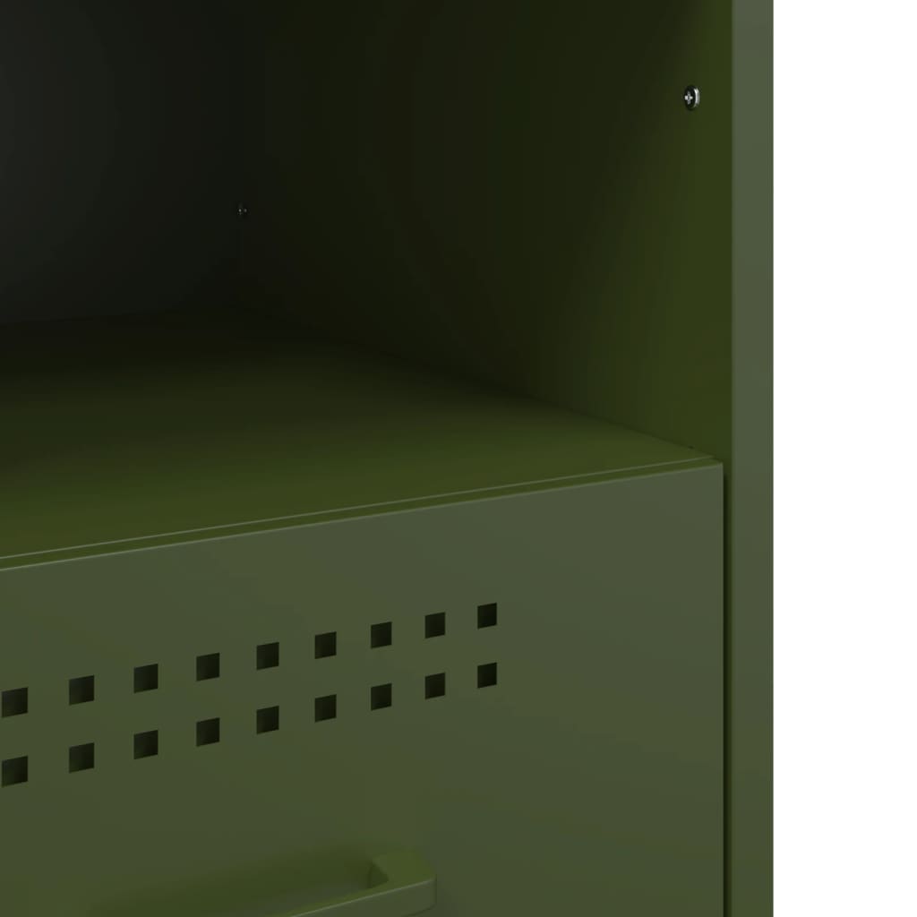 vidaXL Bedside Cabinets 2 pcs Olive Green 36x39x50.5 cm Steel