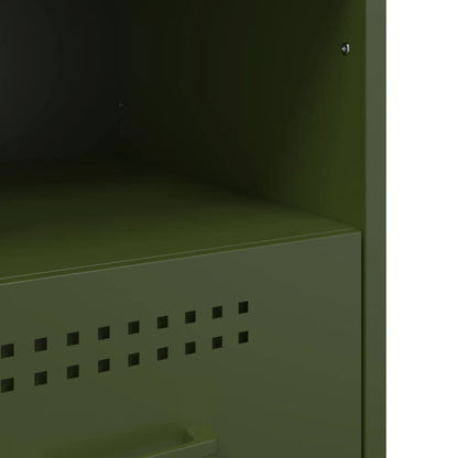 vidaXL Bedside Cabinets 2 pcs Olive Green 36x39x50.5 cm Steel
