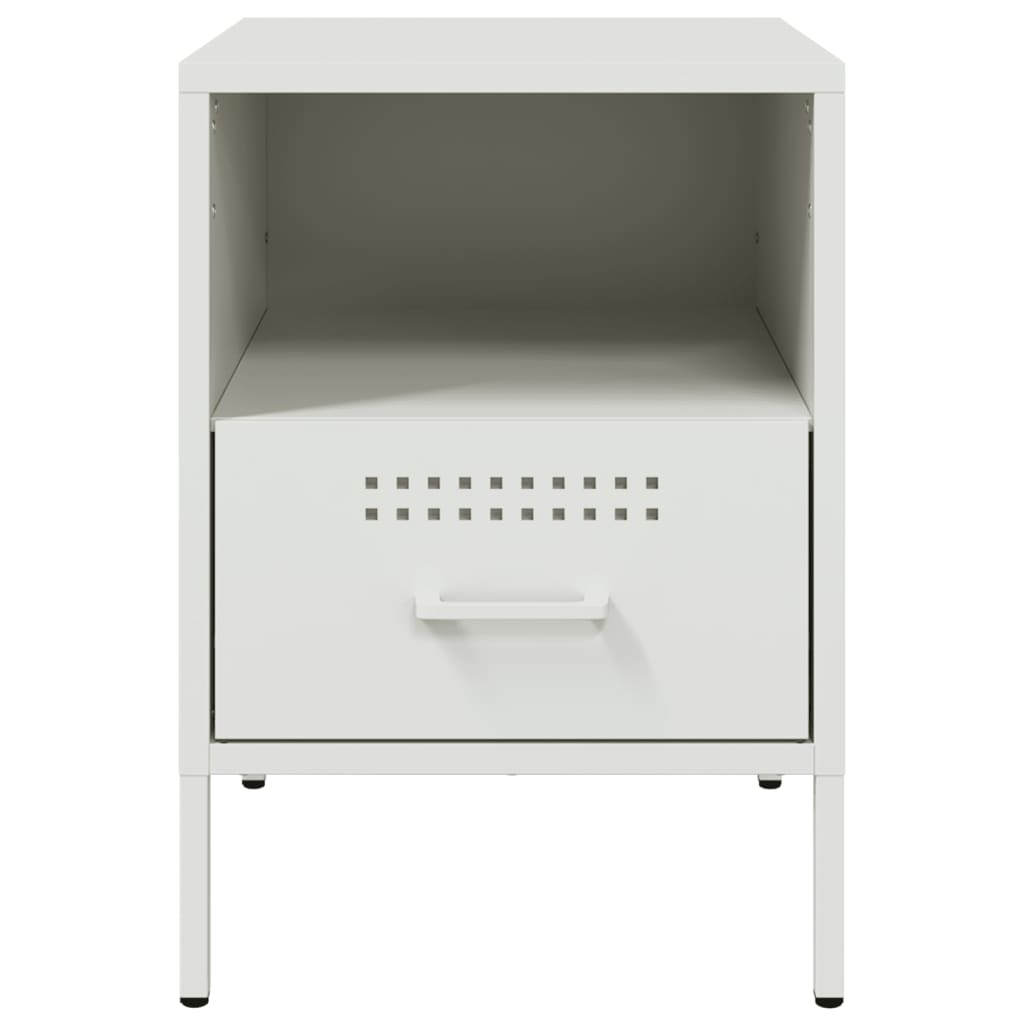 vidaXL Bedside Cabinet White 36x39x50.5 cm Steel