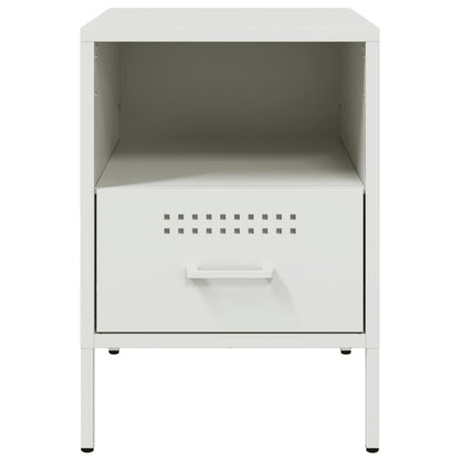 vidaXL Bedside Cabinet White 36x39x50.5 cm Steel