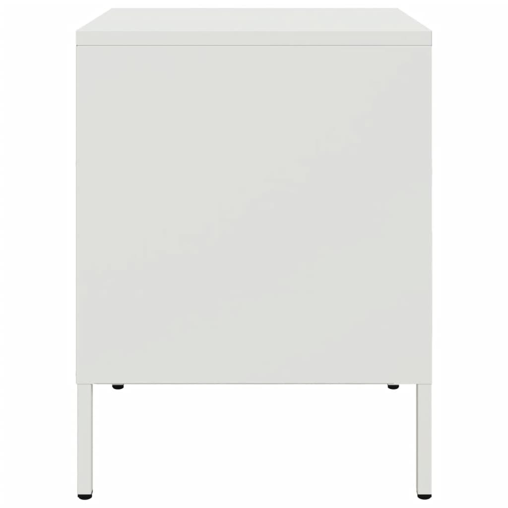 vidaXL Bedside Cabinet White 36x39x50.5 cm Steel