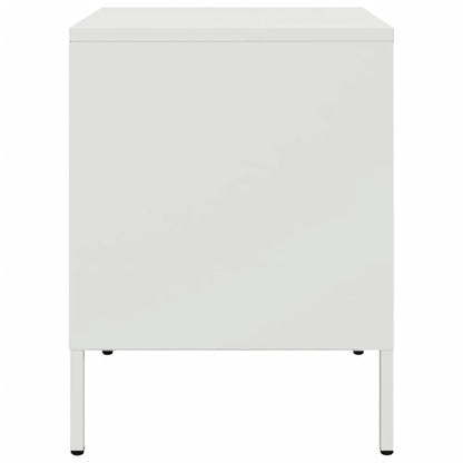 vidaXL Bedside Cabinet White 36x39x50.5 cm Steel