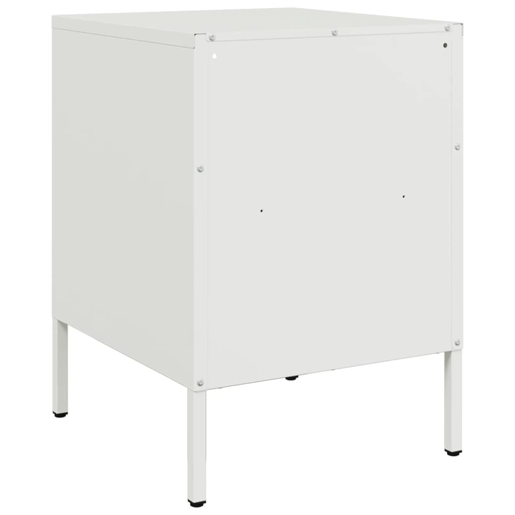 vidaXL Bedside Cabinet White 36x39x50.5 cm Steel