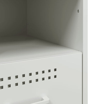 vidaXL Bedside Cabinet White 36x39x50.5 cm Steel