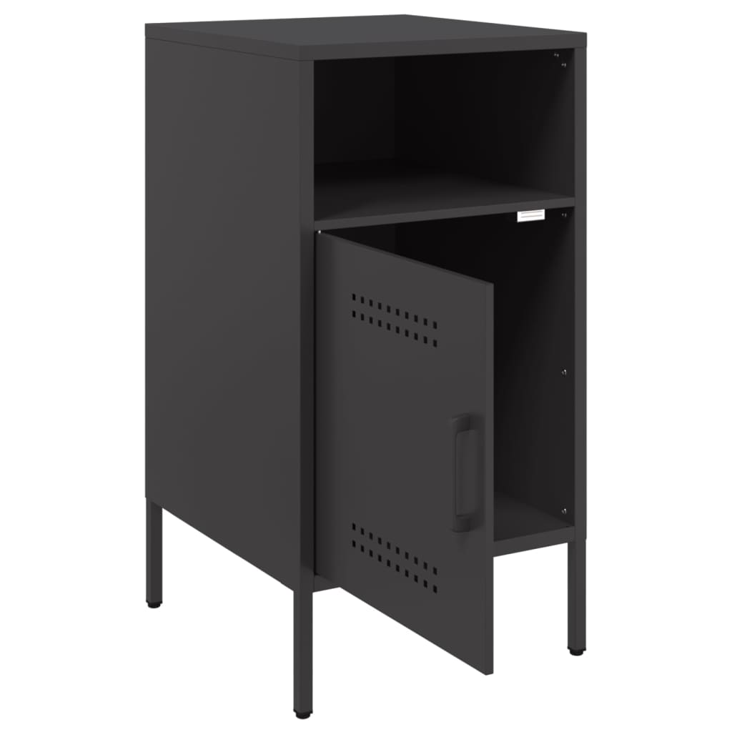 vidaXL Bedside Cabinet Black 36x39x68 cm Steel