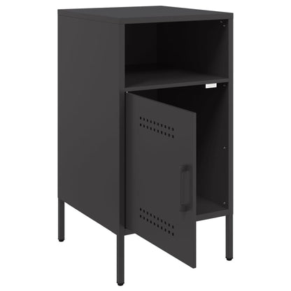 vidaXL Bedside Cabinet Black 36x39x68 cm Steel