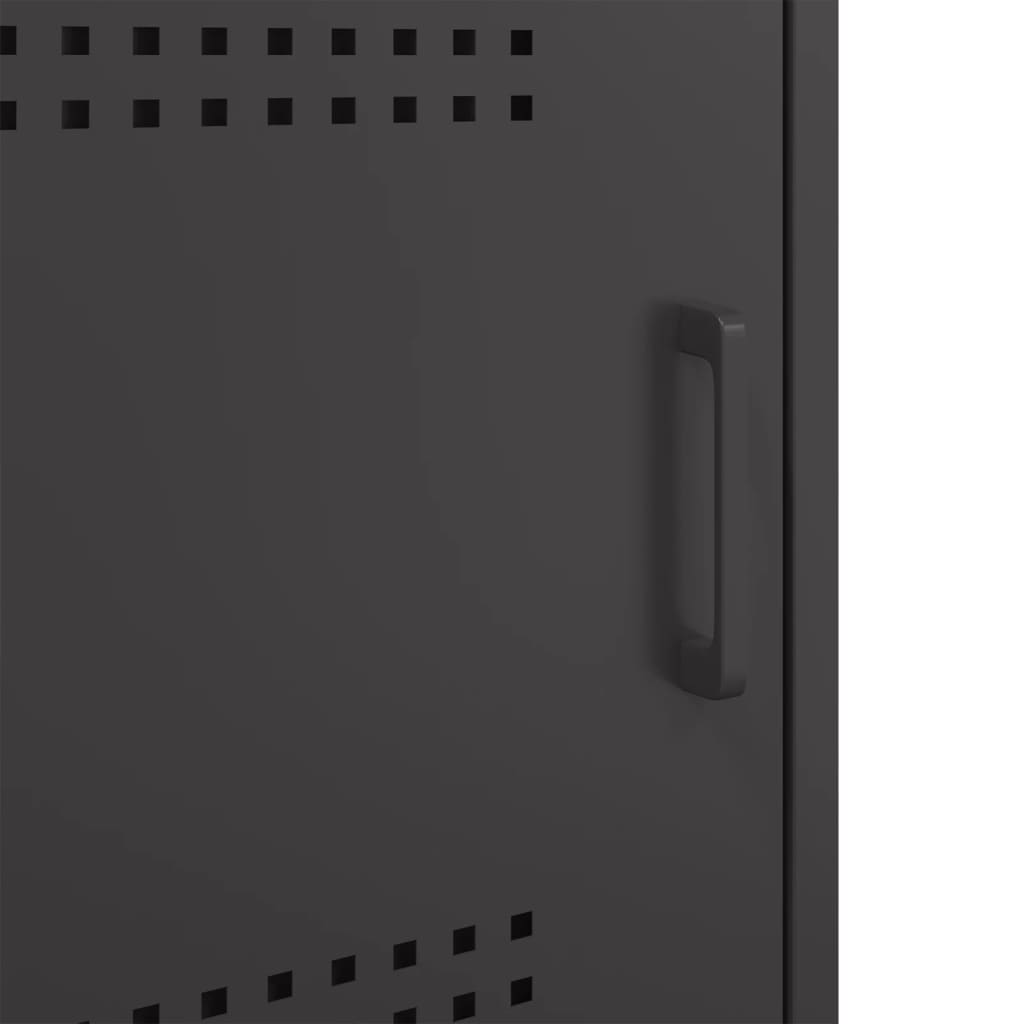 vidaXL Bedside Cabinets 2 pcs Black 36x39x68 cm Steel