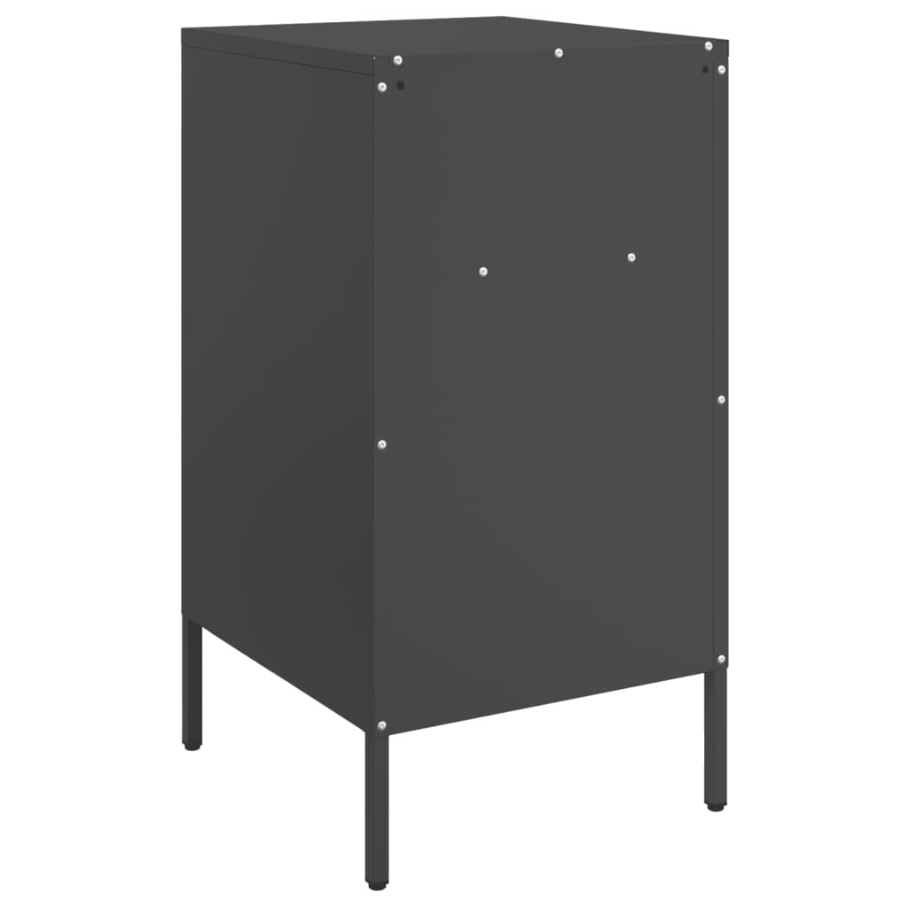 vidaXL Bedside Cabinet | Set of 2 | Black | Cold-rolled steel | Adjustable Feet