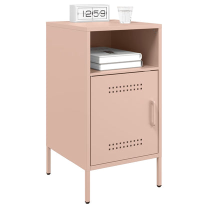 vidaXL Bedside Cabinet | Set of 2 | Pink | Cold-rolled steel | Standard