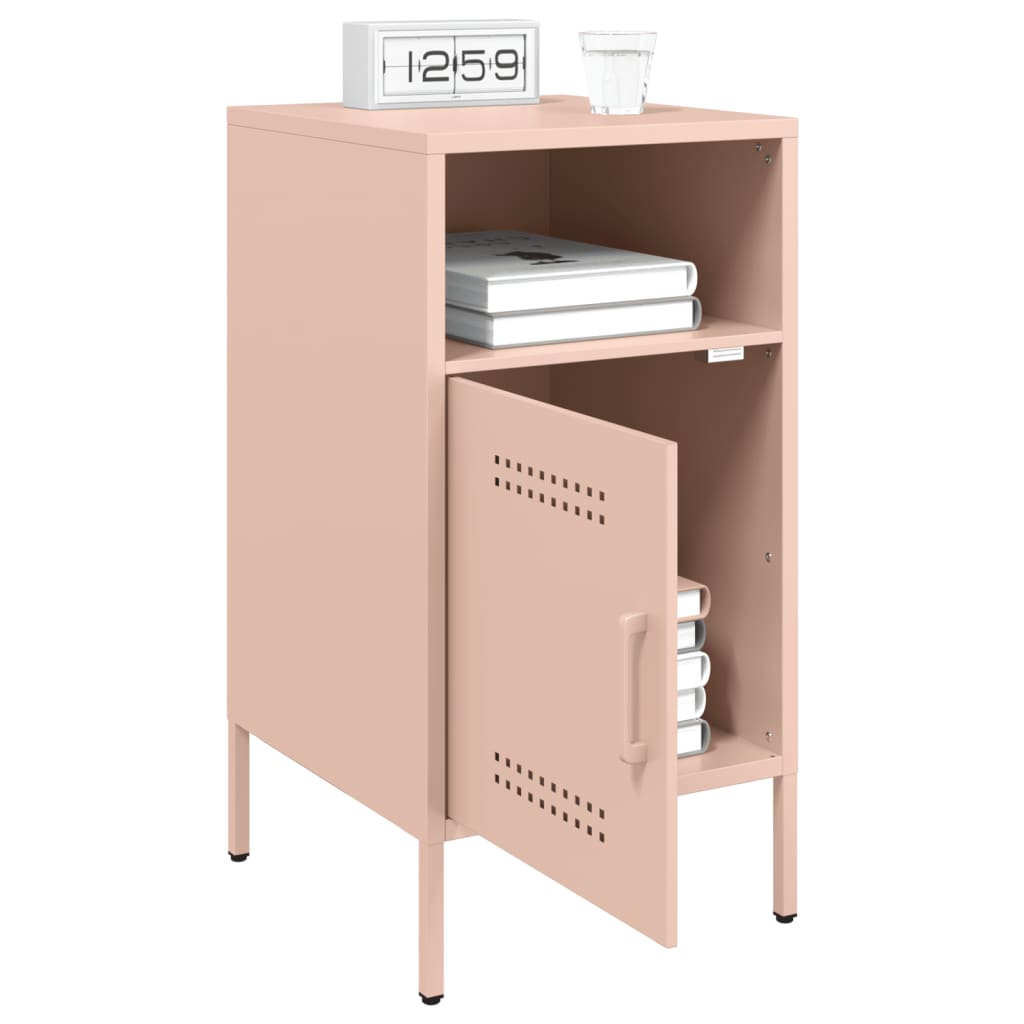 vidaXL Bedside Cabinet | Set of 2 | Pink | Cold-rolled steel | Standard